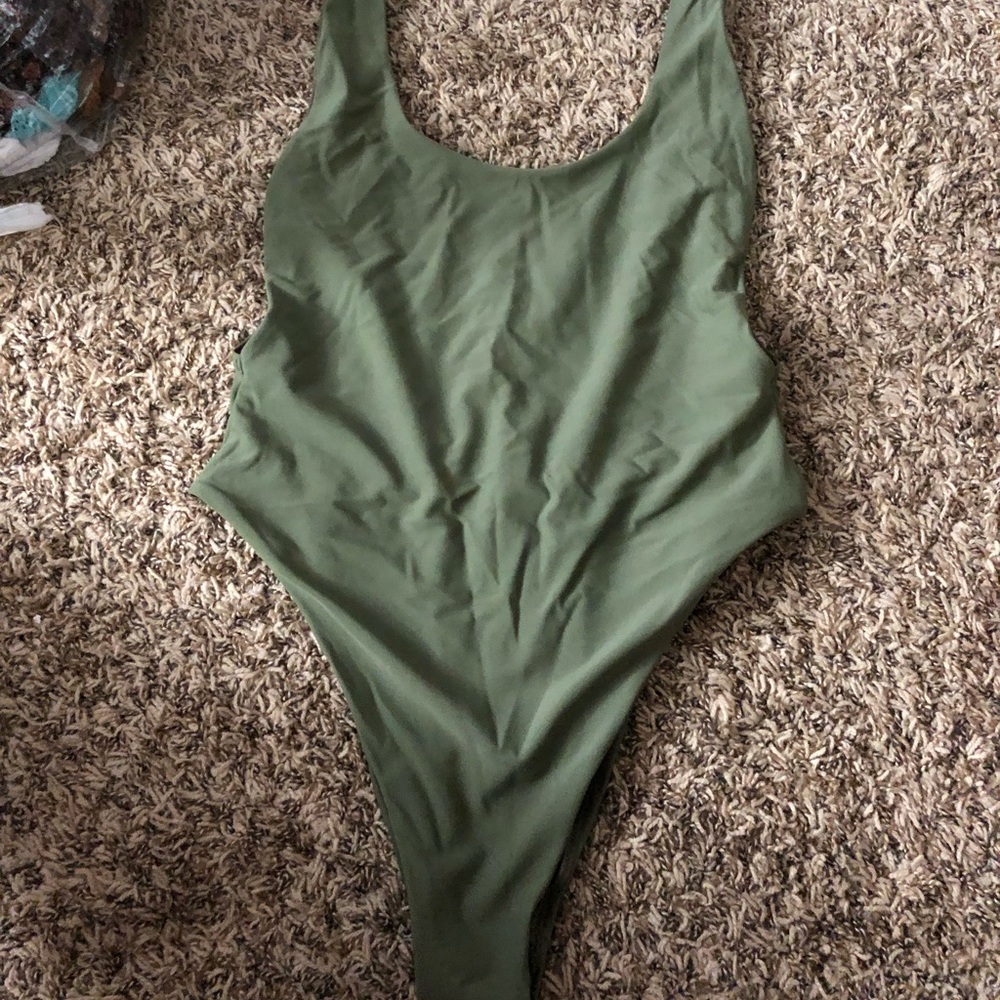 Green one piece swimsuit